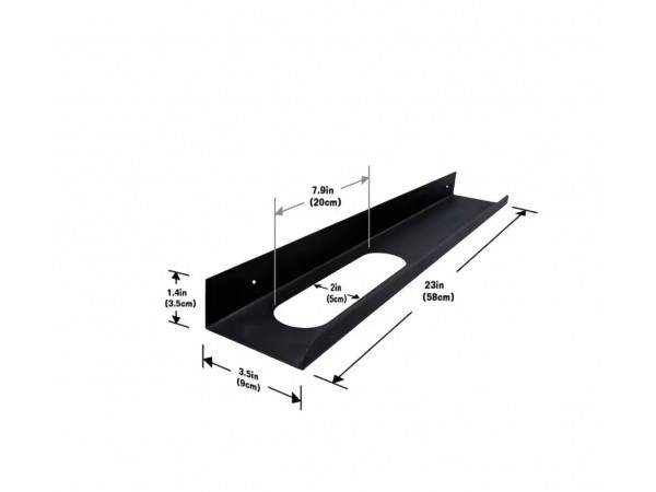 Suport prosoape, negru, 50x9x3.5cm