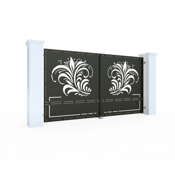 Porti metalice tabla decupata model floral 450x180cm