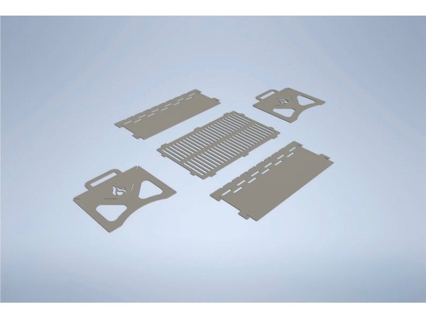 Gratar carbune modular, otel 3mm, 50x30cm