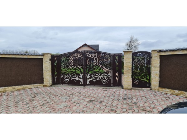 Porti metalice tabla decupata model copac 450x200cm Porti metalice tabla decupata model copac 450x200cm